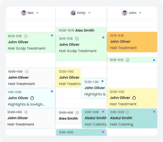 Staff-based calendar view