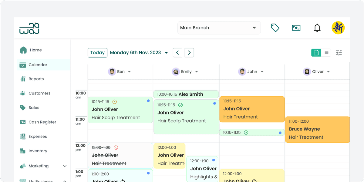 Smart Salon Calendar & Bookings Management