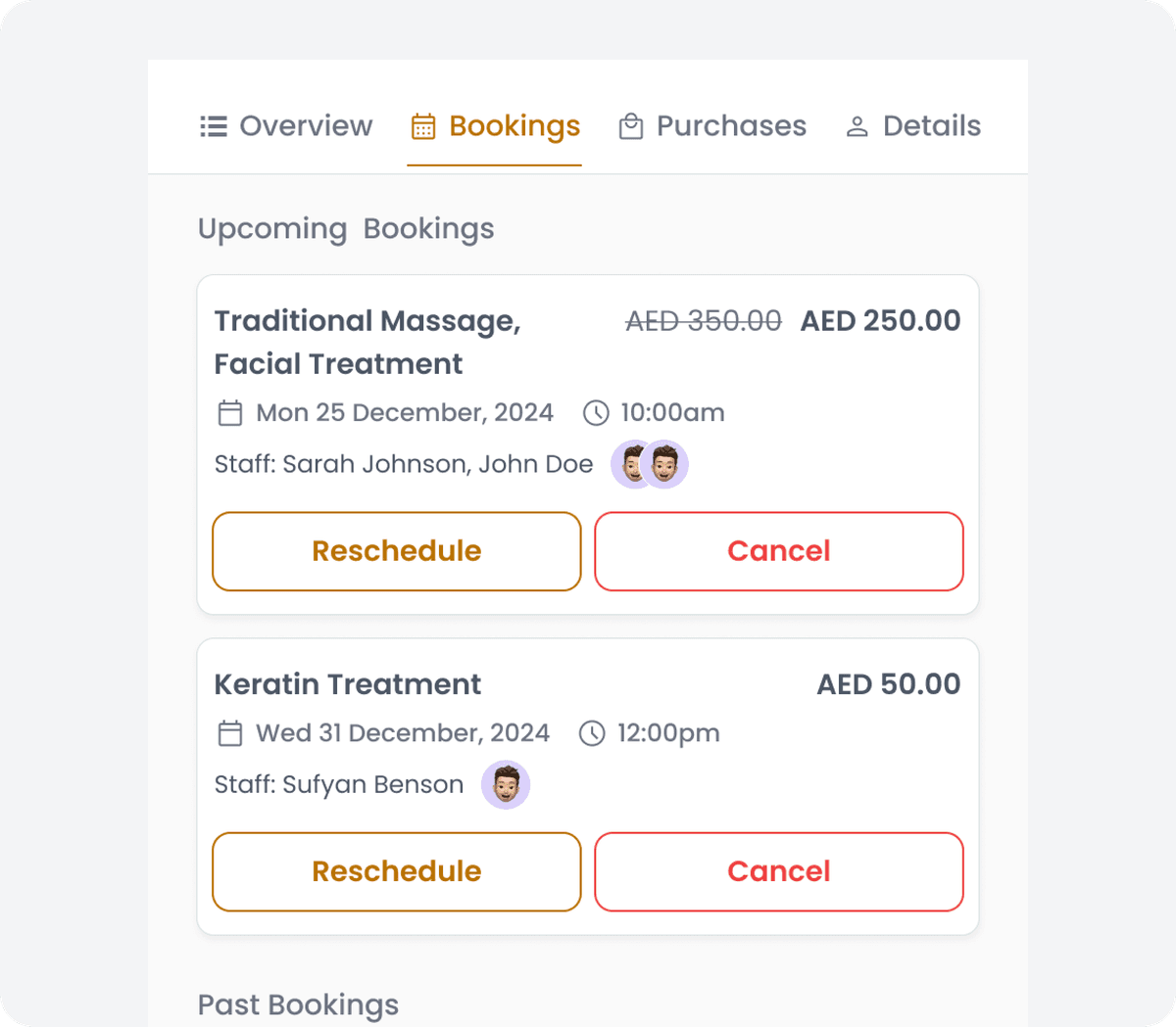 تفاصيل المواعيد القادمة