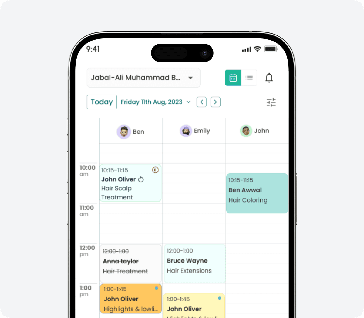 Complete calendar view