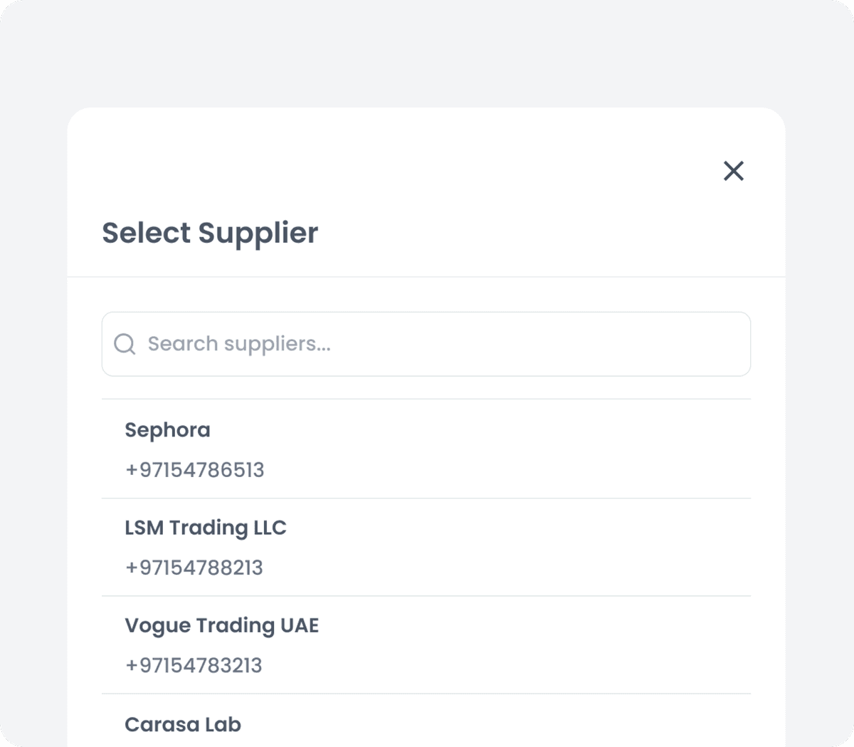 Supplier Information