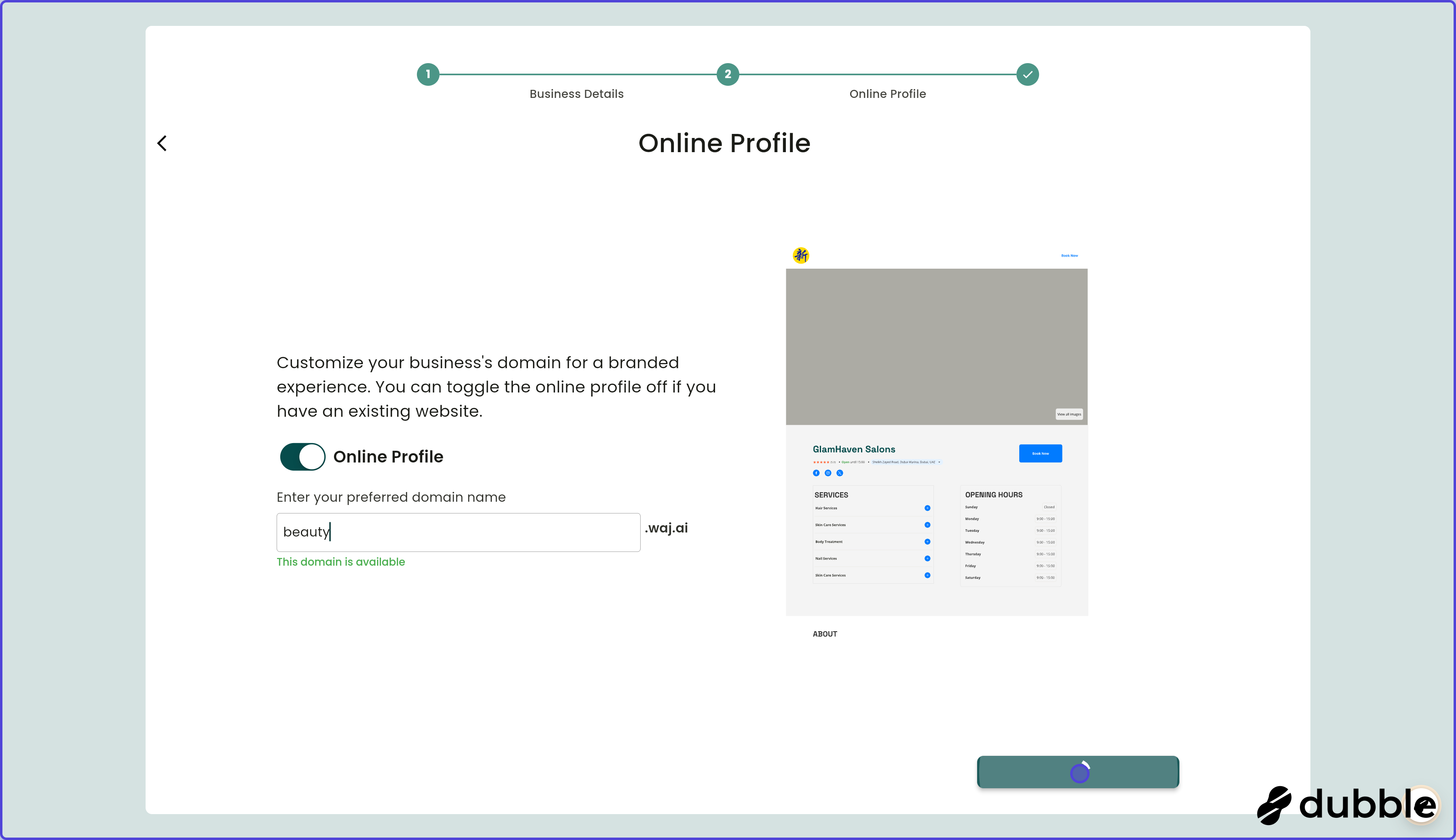Getting started onboarding your business screenshot